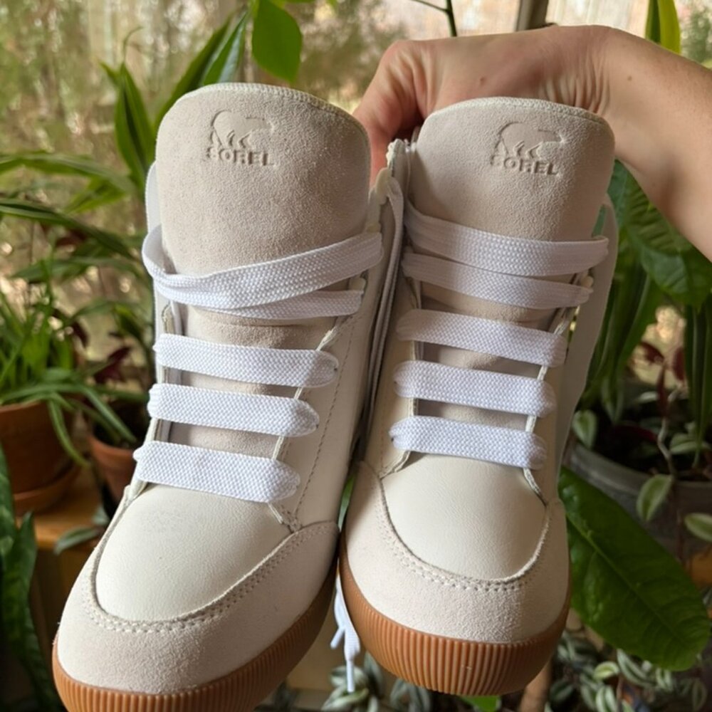 Sorel White Boot Sneaker Wedges